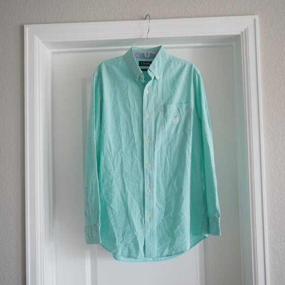 Chaps Mint Green Casual Button Down Long Sleeve Shirt Size Small w/front pocket - Picture 1 of 7